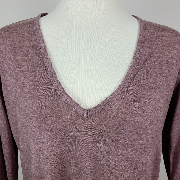 Aritzia Wilfred Free Dusty Rose Brasch Long Sleeve V-Neck T-Shirt XS - Picture 3 of 16